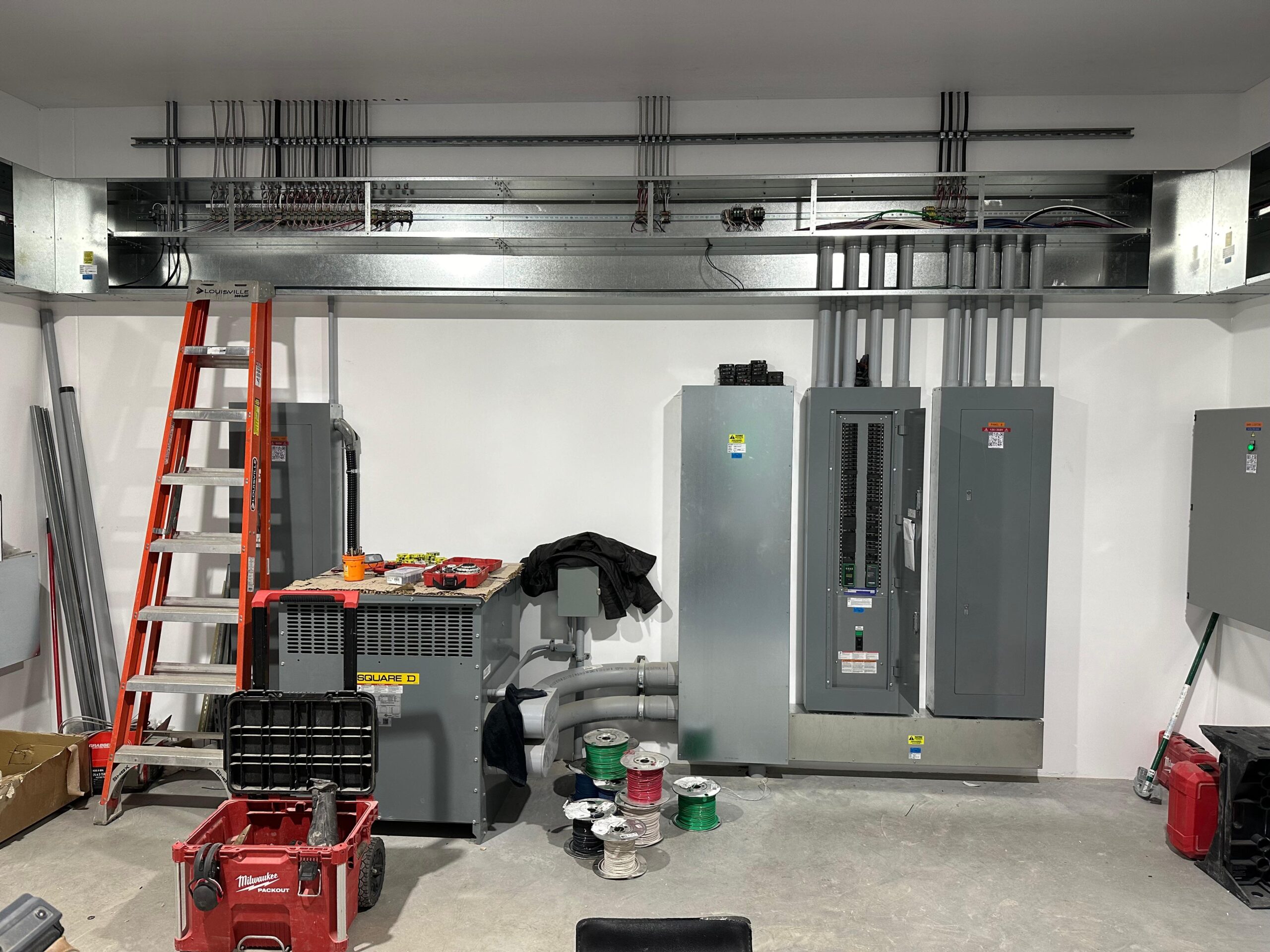 Large commercial electrical room installation